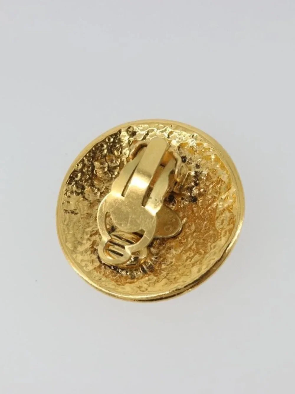 CHANEL Earring metal Gold Tone CC Auth 183503V